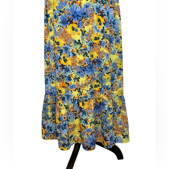 Collective concepts women’s size medium floral multicolor maxi dress lined - Picture 3 of 11